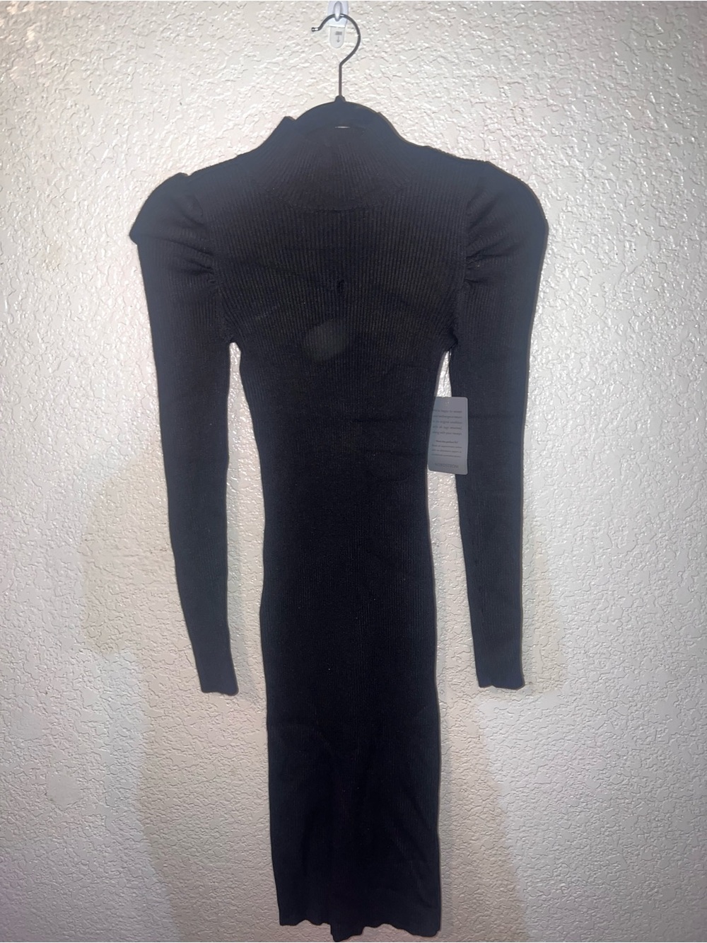 NWT Planet Gold Black Ribbed Long-Sleeve Midi Dress